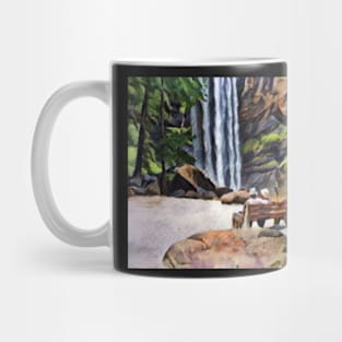 Couple at Toccoa Falls colored pencil style Mug